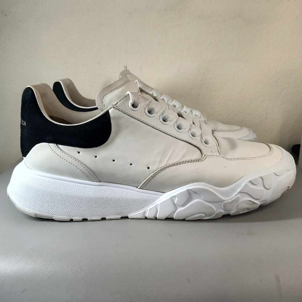 Alexander McQueen Court Women's Sneakers Size 11 US /41 EU White Dark Black